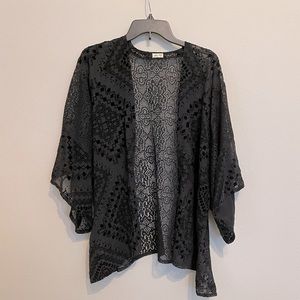 Hollister Black Lace & Velvet Kimono